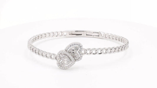 Divara Rosalind Bangle, sterling silver 925 cubic zirconia bracelet