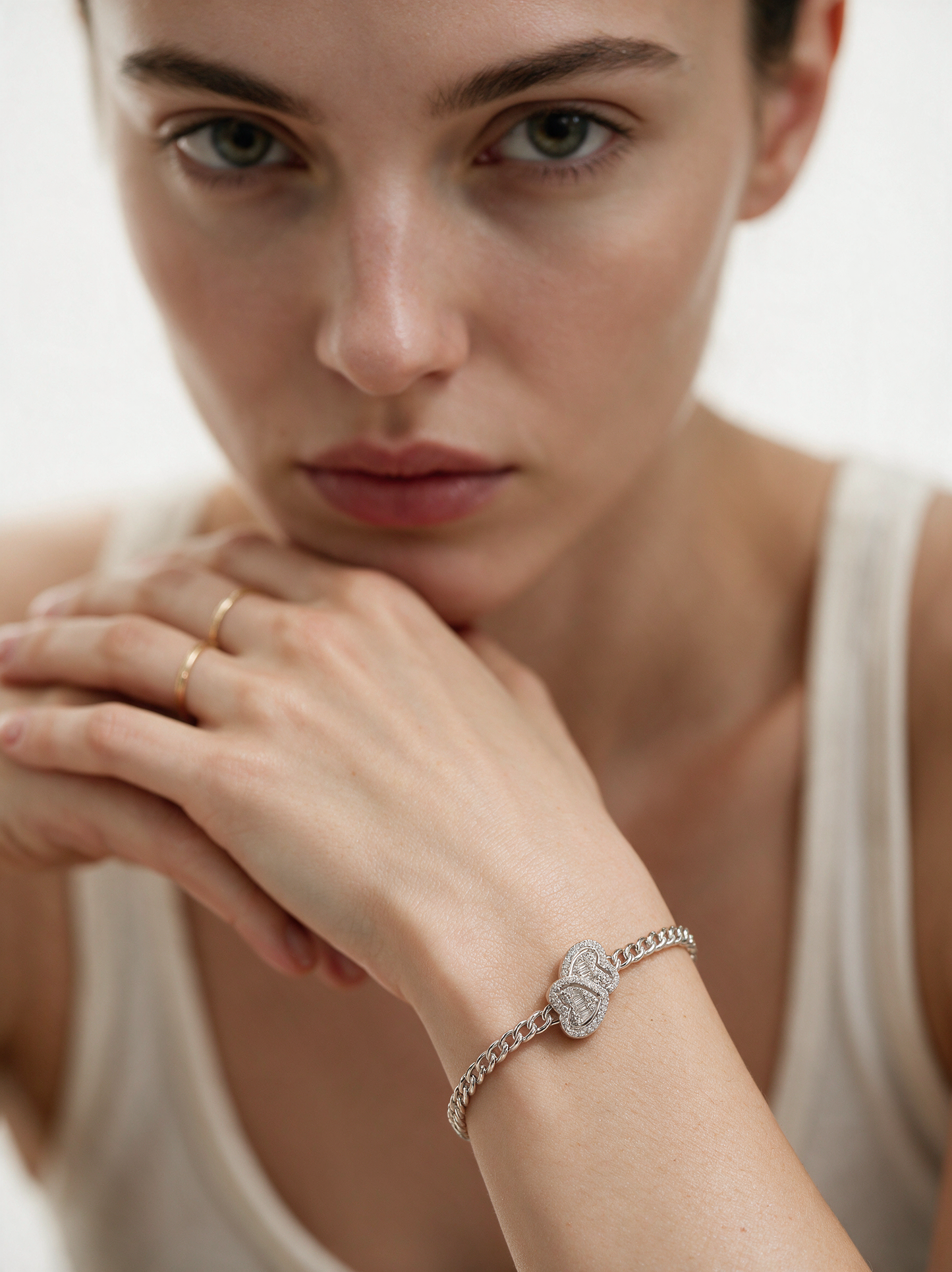 Divara Rosalind Bangle, sterling silver 925 cubic zirconia bracelet