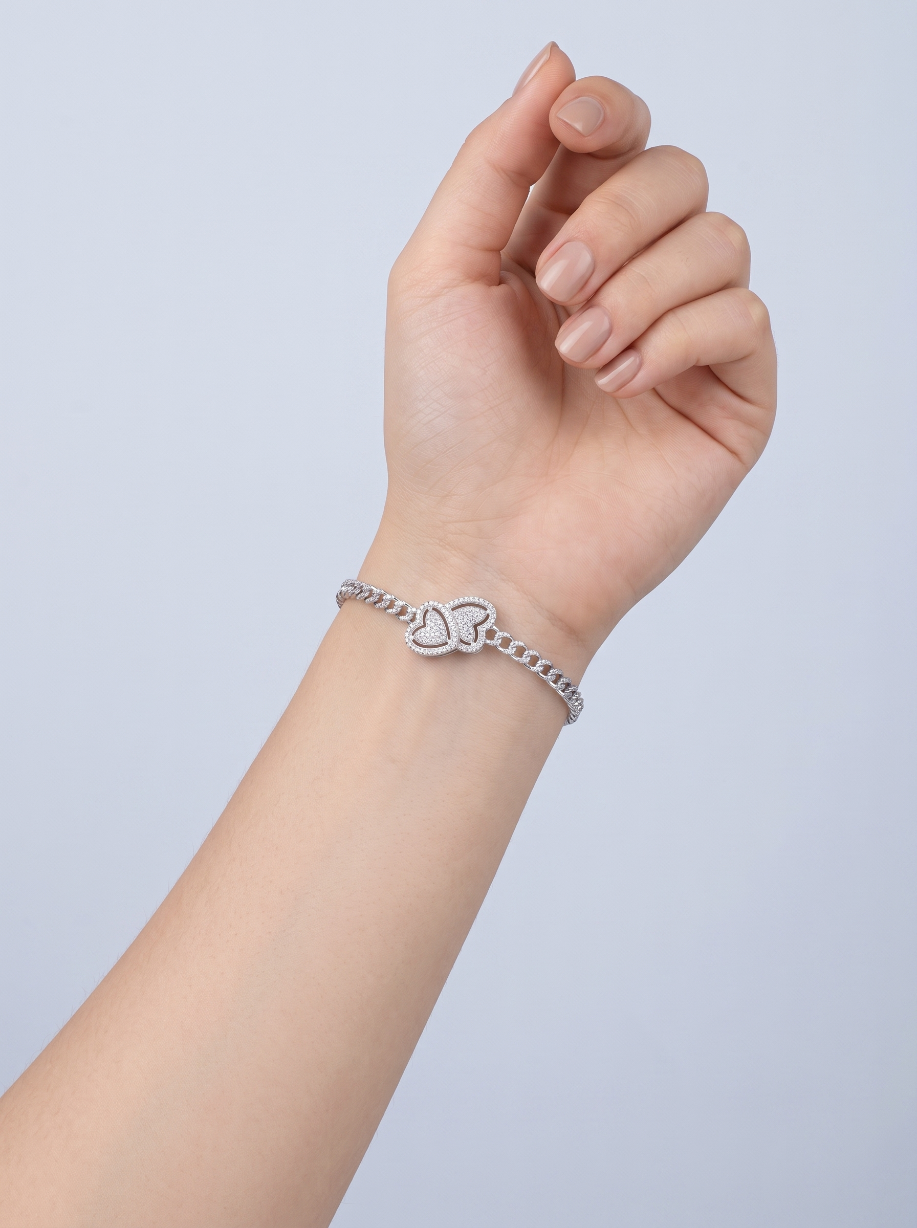 Divara Rosalind Bangle, sterling silver 925 cubic zirconia bracelet