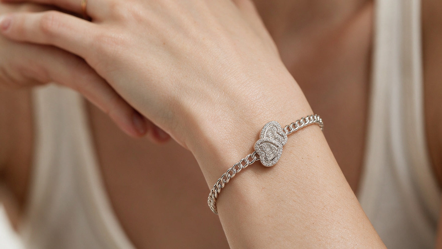 Divara Rosalind Bangle, sterling silver 925 cubic zirconia bracelet