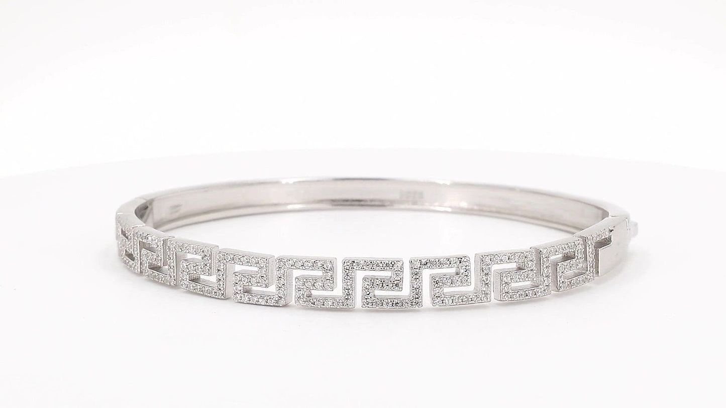 Divara Thalia Bangle, sterling silver 925 cubic zirconia bracelet