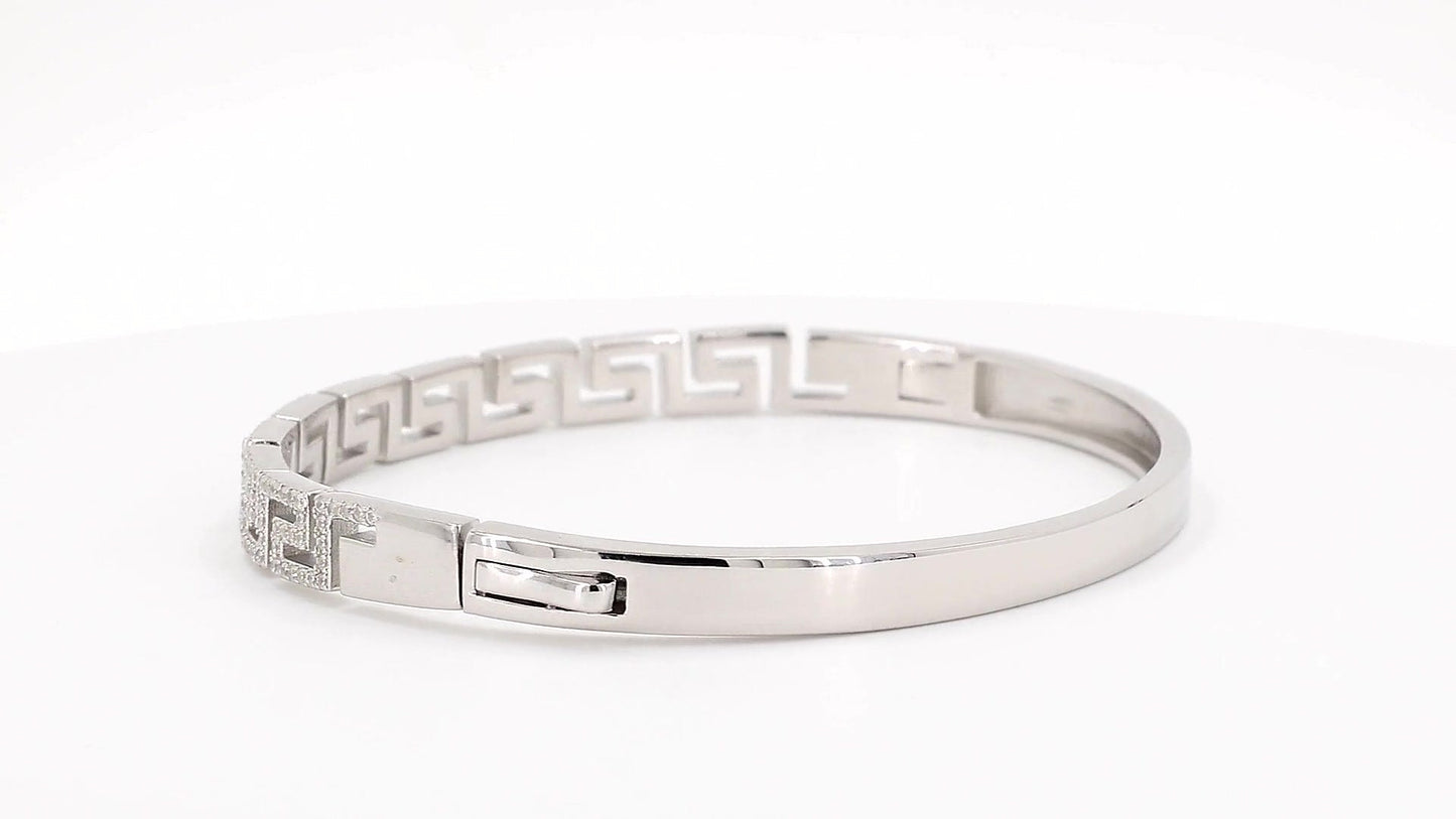 Divara Thalia Bangle, sterling silver 925 cubic zirconia bracelet