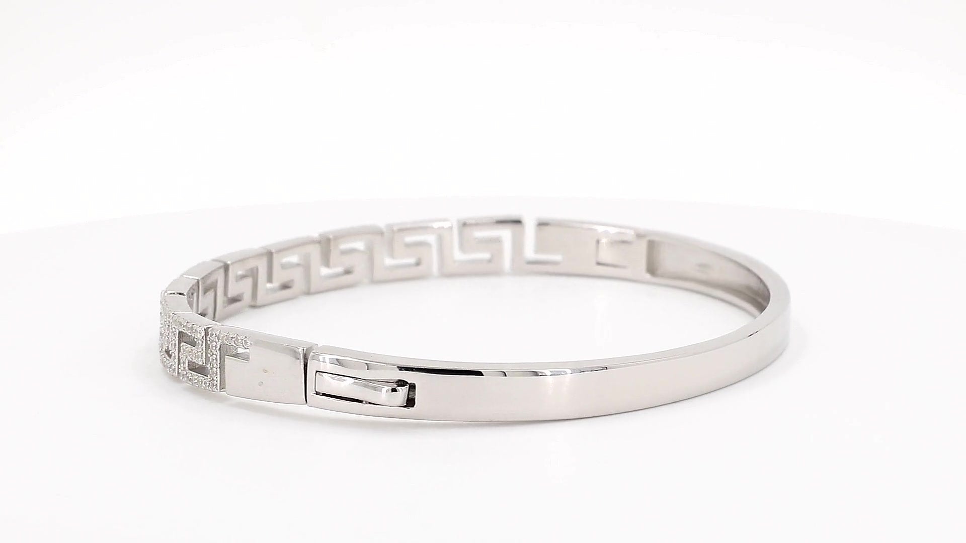 Divara Thalia Bangle, sterling silver 925 cubic zirconia bracelet