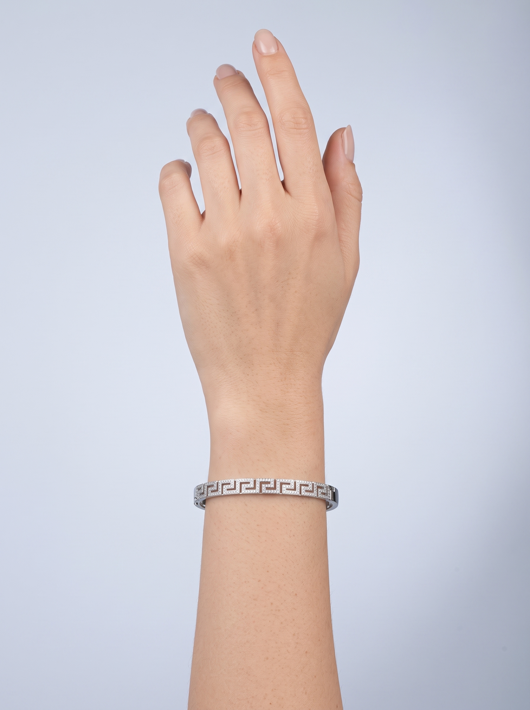 Divara Thalia Bangle, sterling silver 925 cubic zirconia bracelet