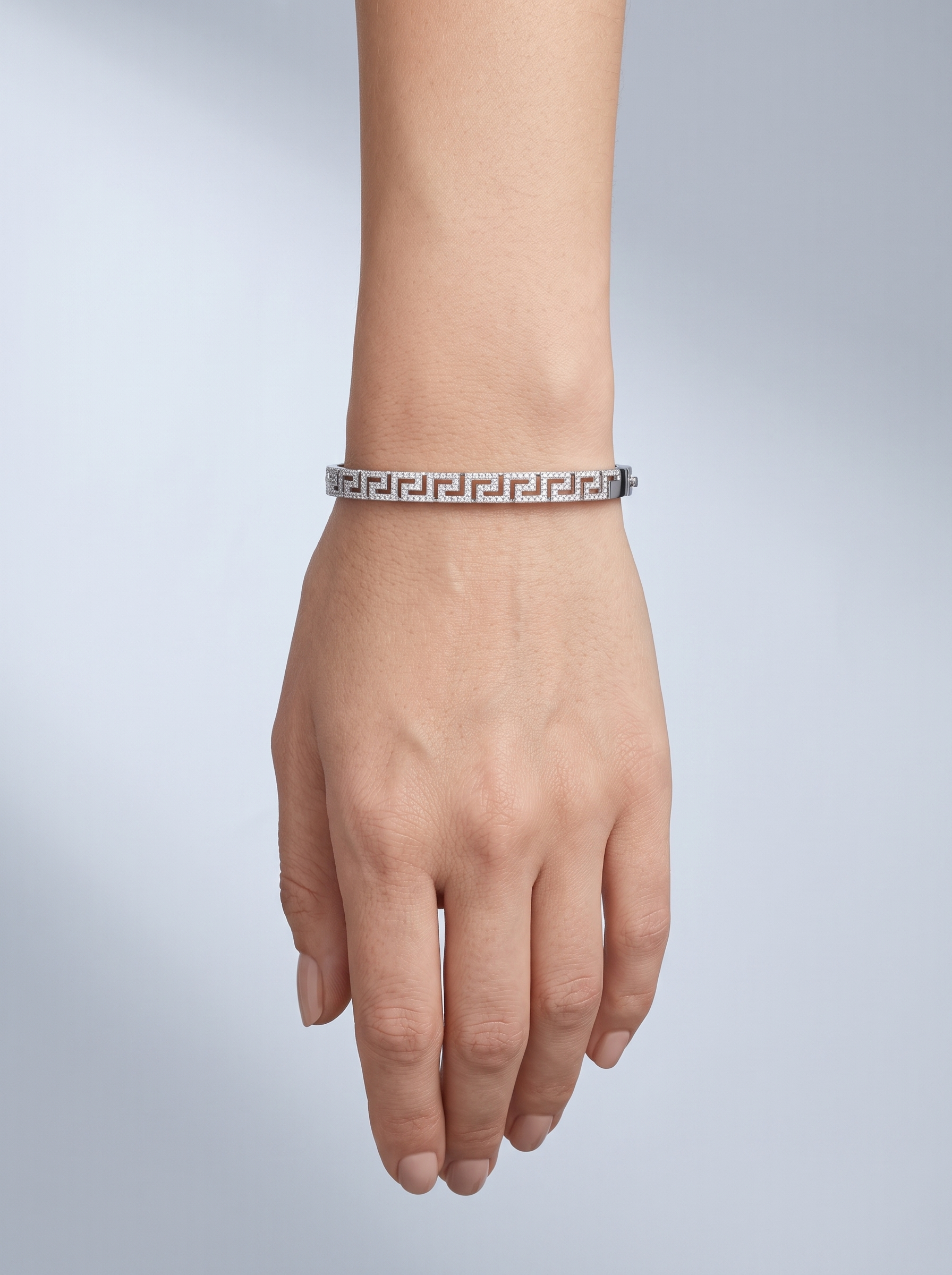 Divara Thalia Bangle, sterling silver 925 cubic zirconia bracelet