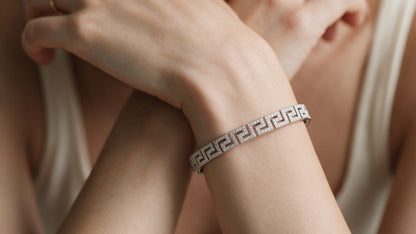 Divara Thalia Bangle, sterling silver 925 cubic zirconia bracelet