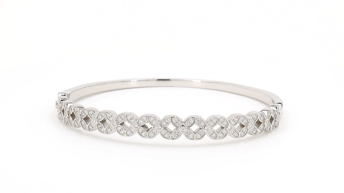 Divara Odessa Bangle, sterling silver 925 cubic zirconia bracelet