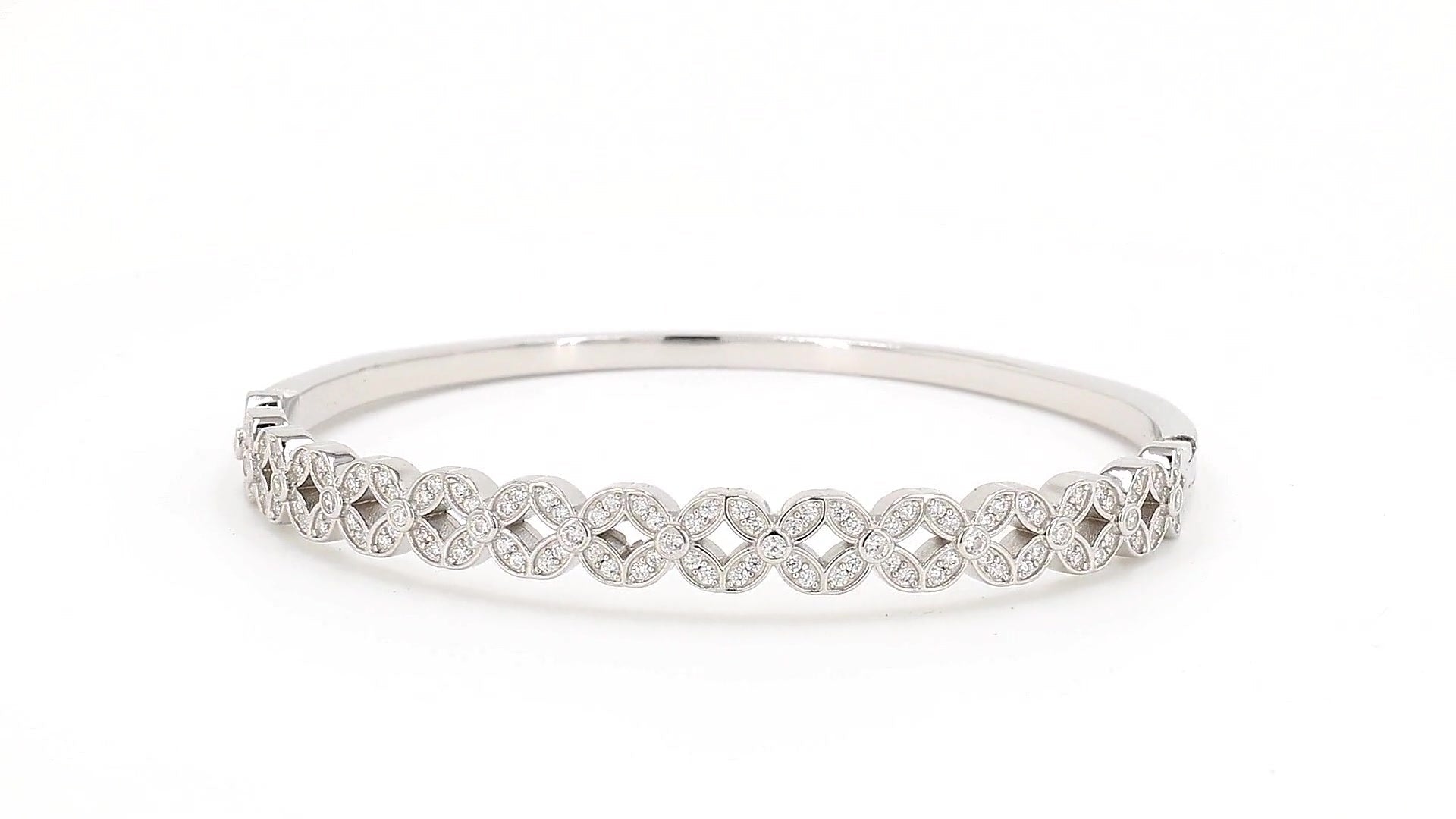 Divara Odessa Bangle, sterling silver 925 cubic zirconia bracelet