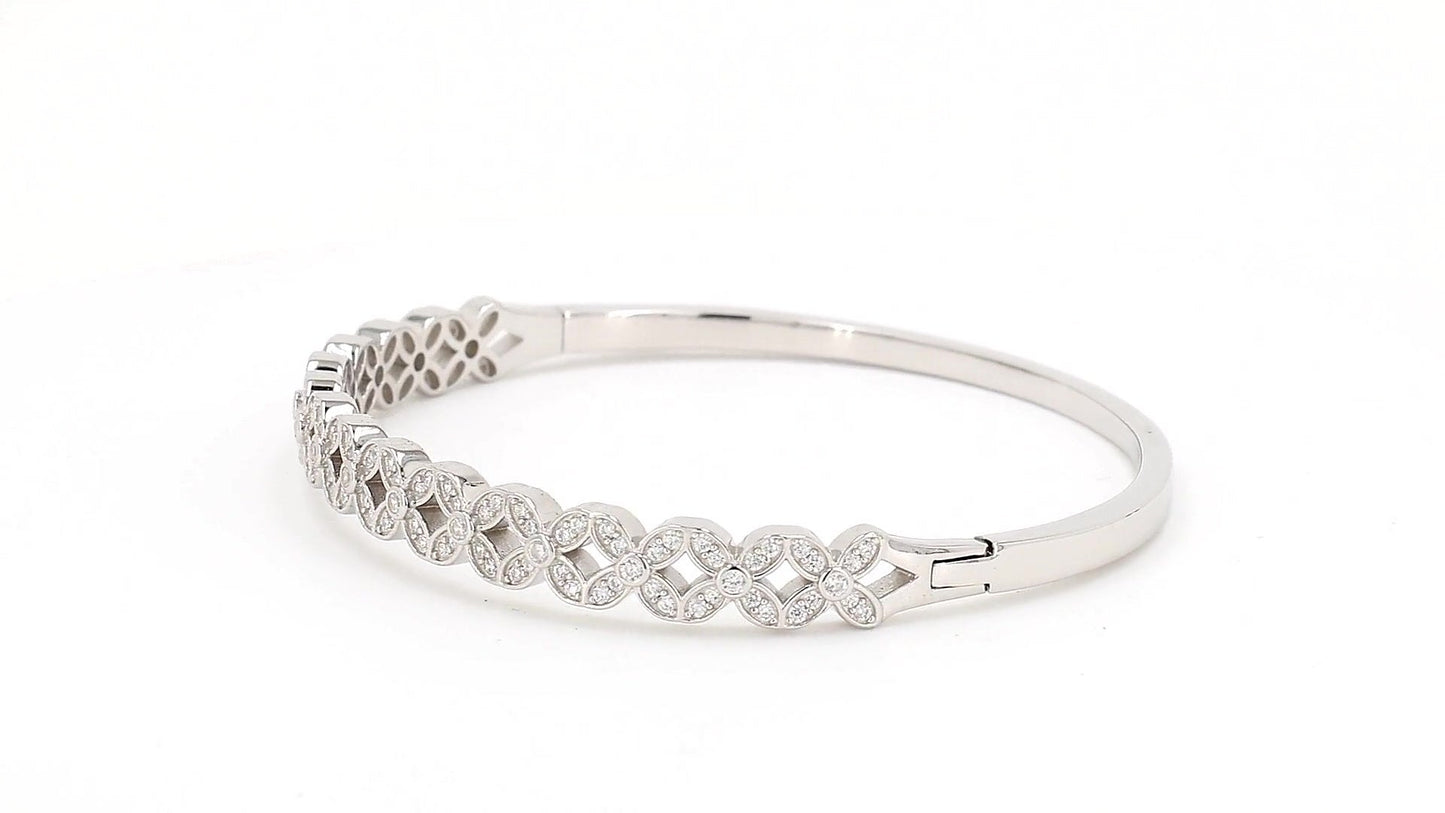 Divara Odessa Bangle, sterling silver 925 cubic zirconia bracelet