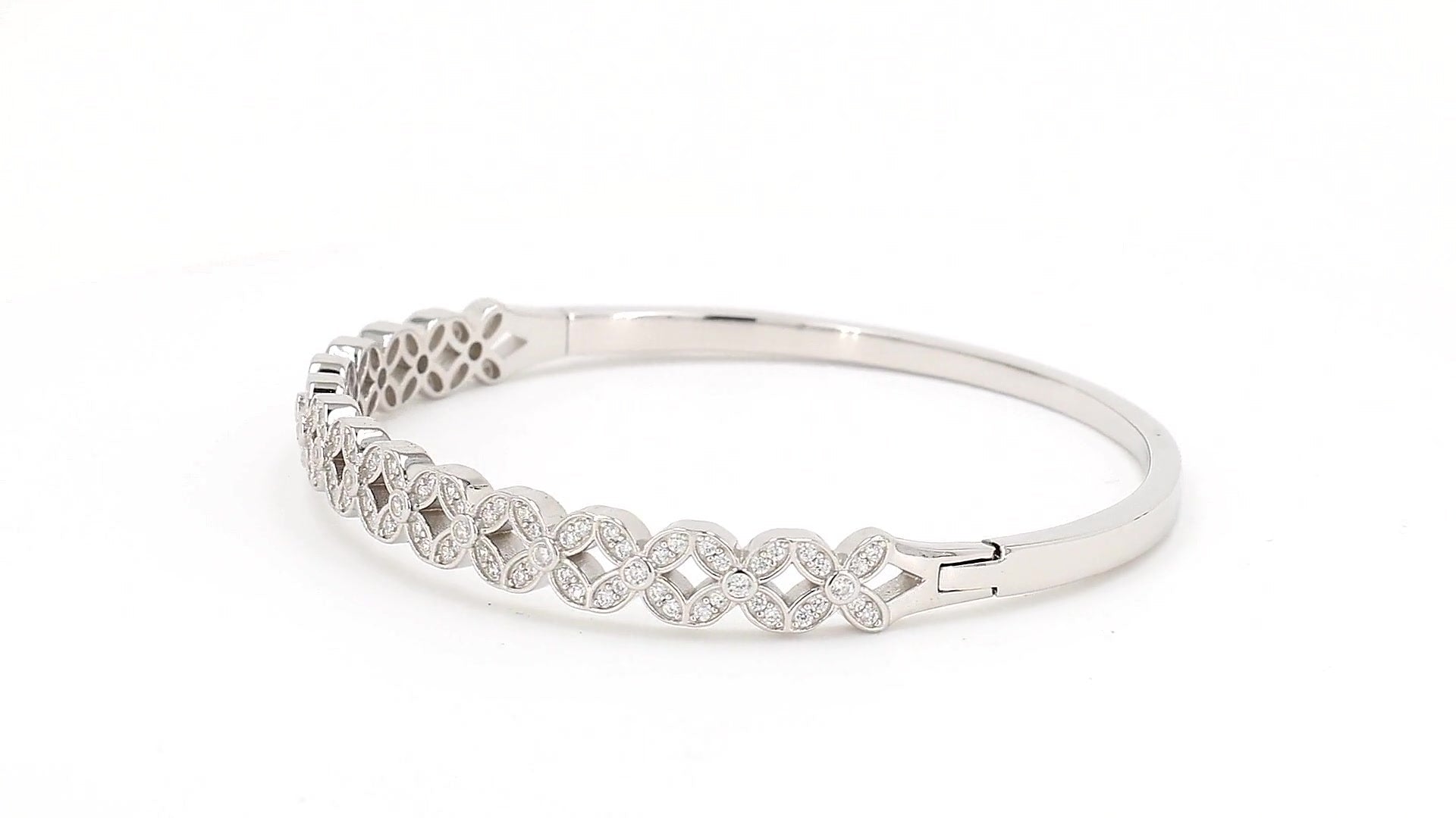 Divara Odessa Bangle, sterling silver 925 cubic zirconia bracelet