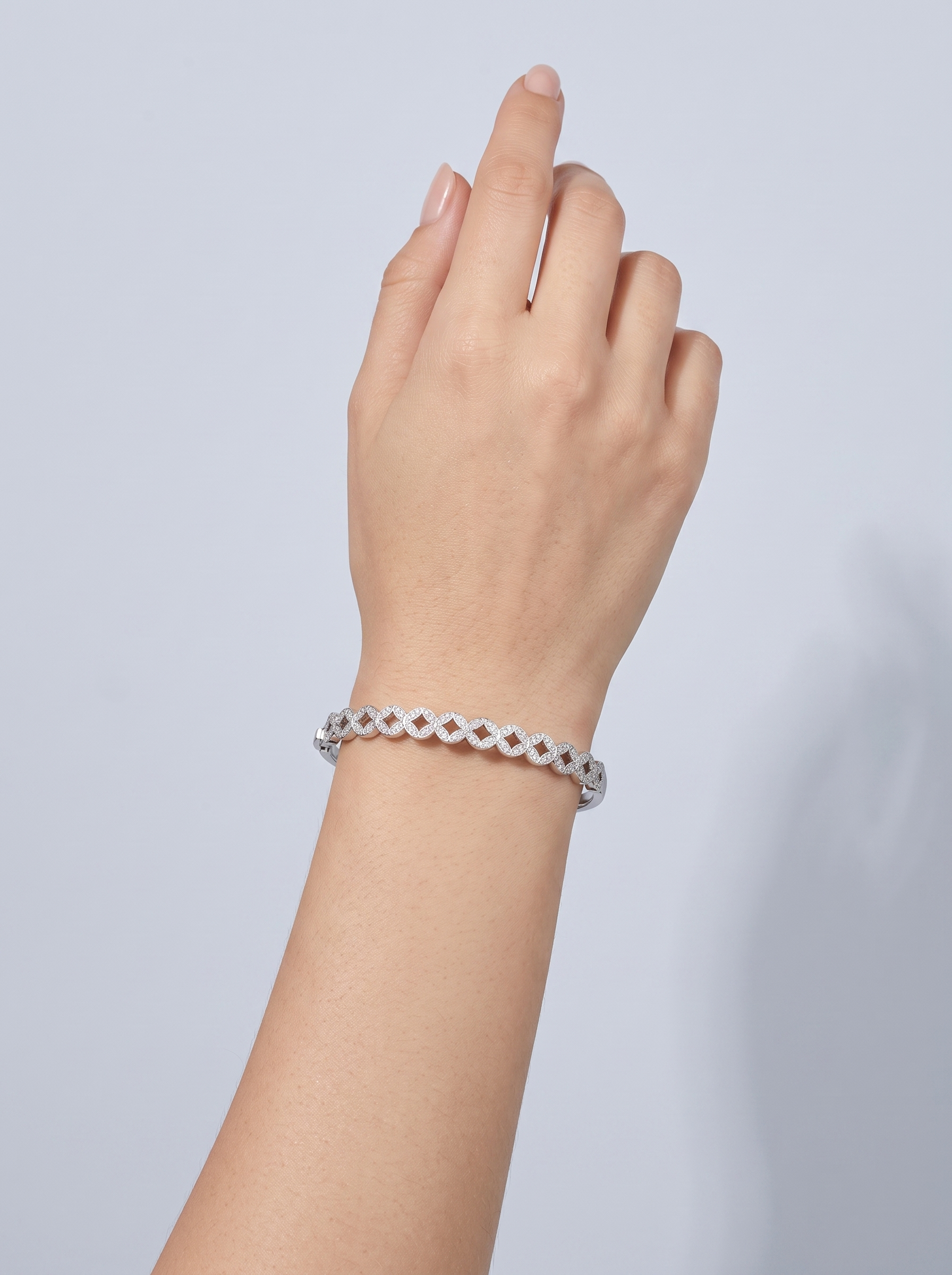 Divara Odessa Bangle, sterling silver 925 cubic zirconia bracelet