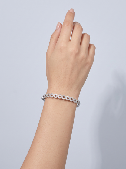 Divara Odessa Bangle, sterling silver 925 cubic zirconia bracelet