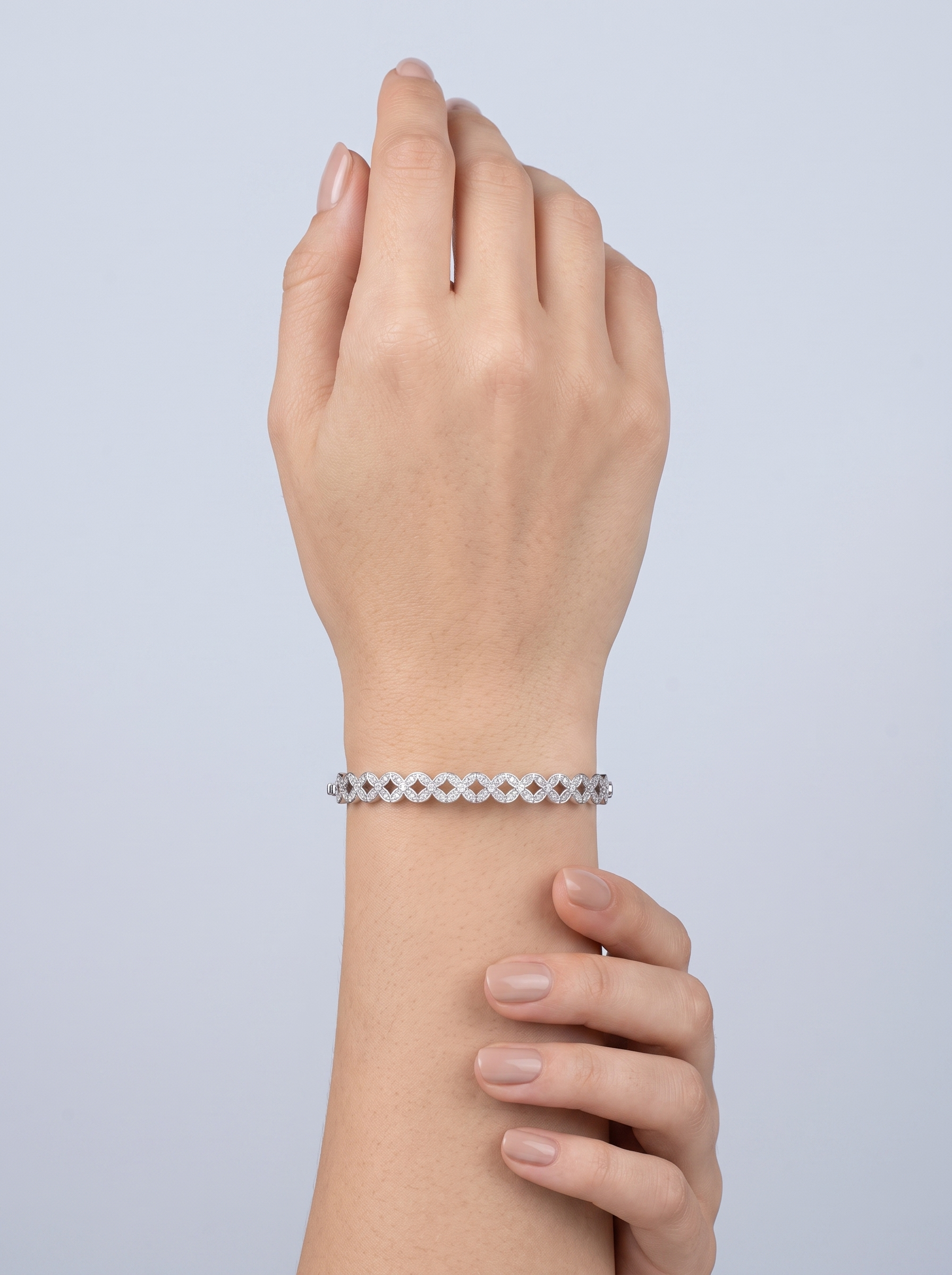 Divara Odessa Bangle, sterling silver 925 cubic zirconia bracelet