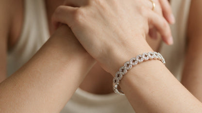 Divara Odessa Bangle, sterling silver 925 cubic zirconia bracelet