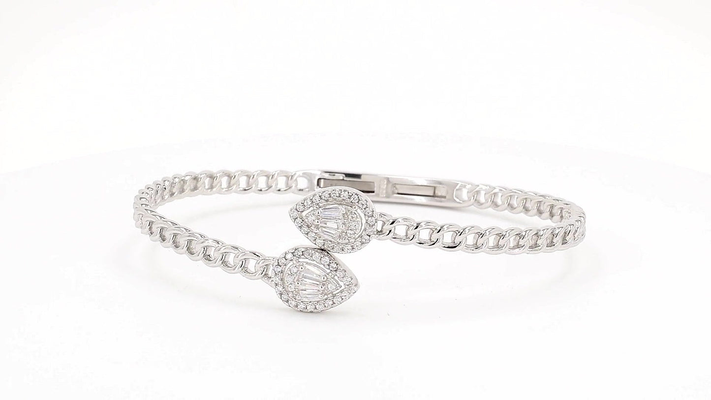 Divara Callista Bangle, sterling silver 925 cubic zirconia bracelet