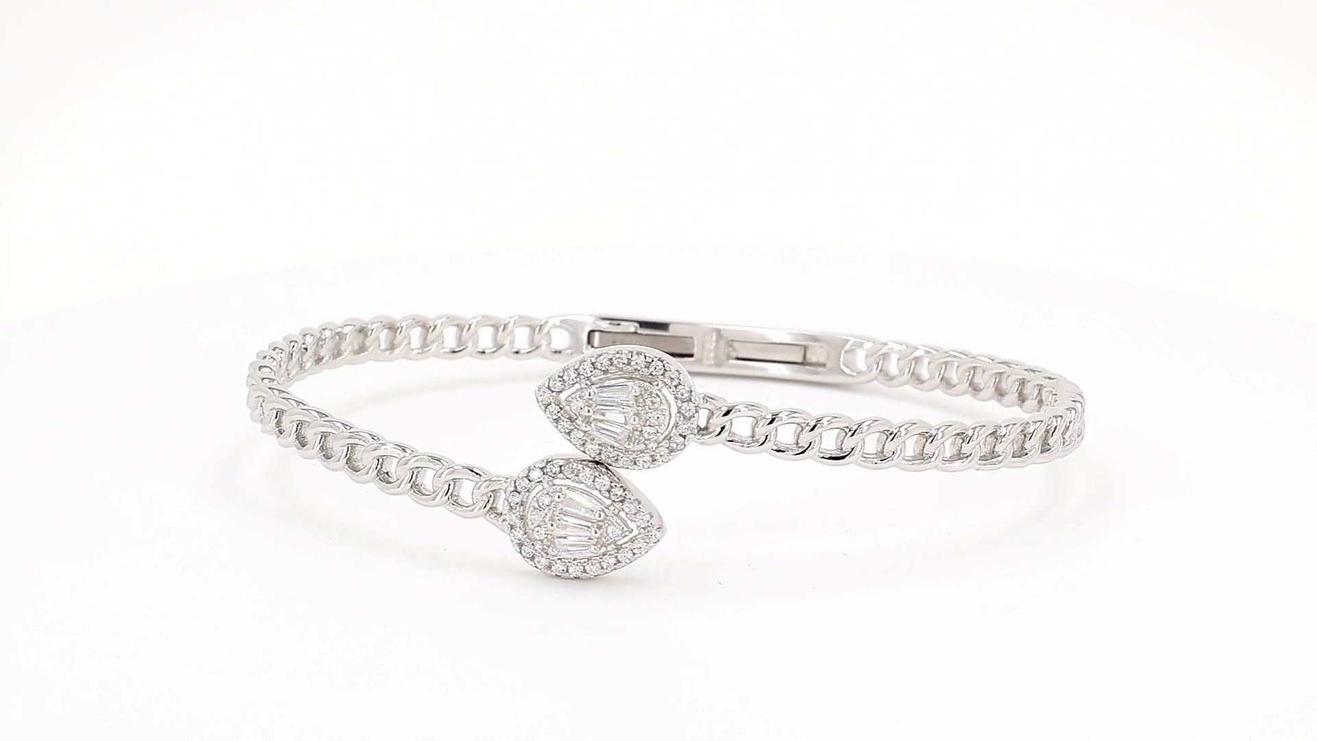 Divara Callista Bangle, sterling silver 925 cubic zirconia bracelet