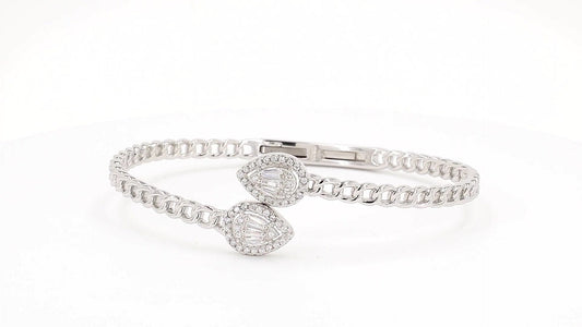 Divara Callista Bangle, sterling silver 925 cubic zirconia bracelet