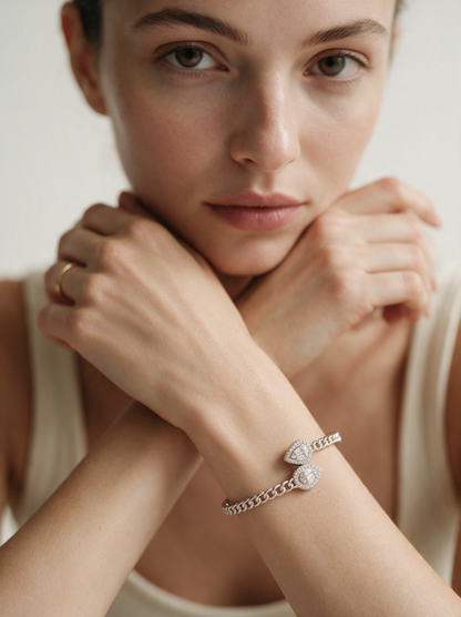 Divara Callista Bangle, sterling silver 925 cubic zirconia bracelet