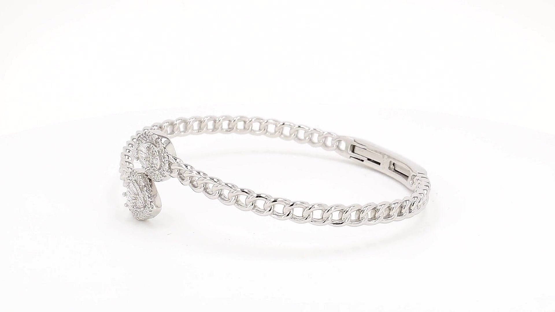 Divara Callista Bangle, sterling silver 925 cubic zirconia bracelet