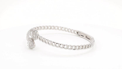 Divara Callista Bangle, sterling silver 925 cubic zirconia bracelet