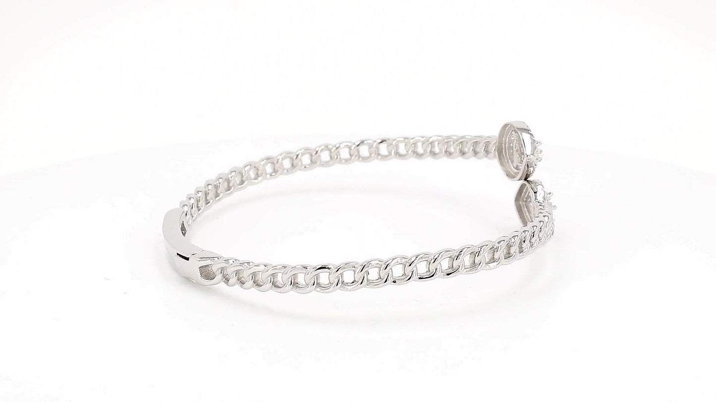 Divara Callista Bangle, sterling silver 925 cubic zirconia bracelet