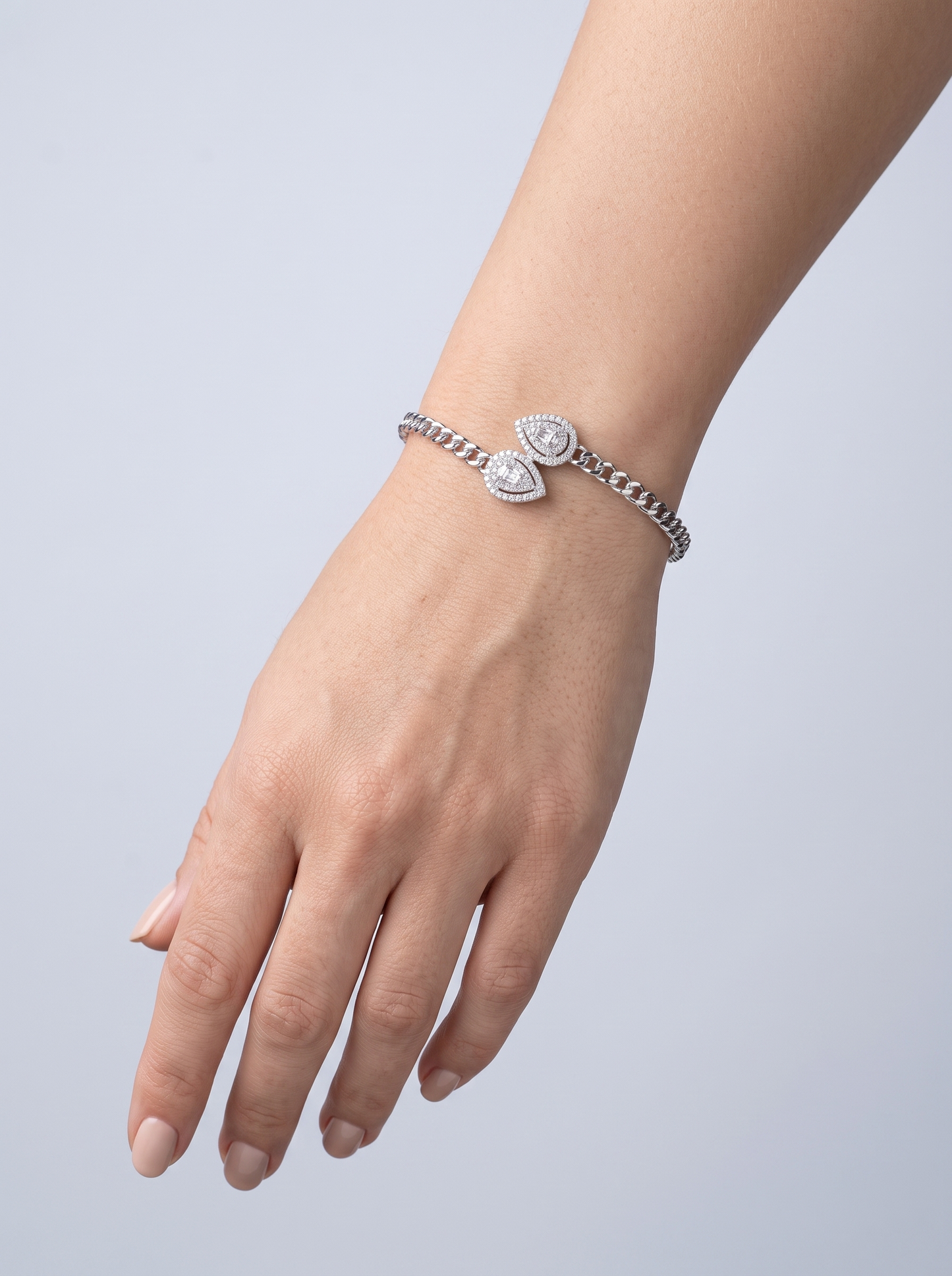 Divara Callista Bangle, sterling silver 925 cubic zirconia bracelet