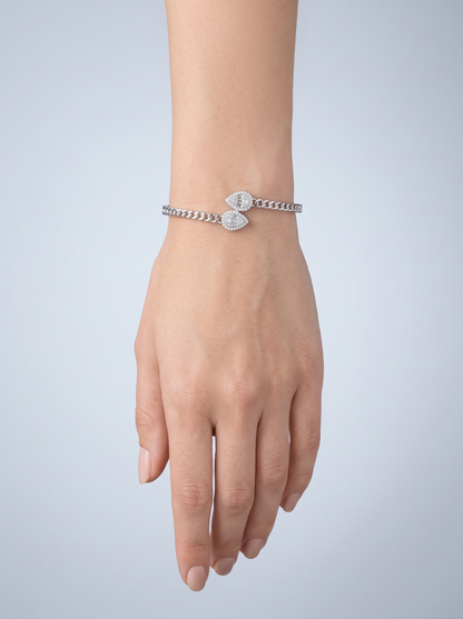 Divara Callista Bangle, sterling silver 925 cubic zirconia bracelet