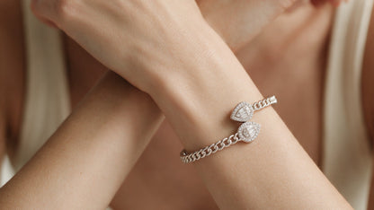 Divara Callista Bangle, sterling silver 925 cubic zirconia bracelet