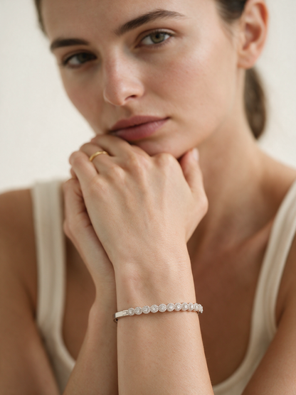 Divara Briar Bangle, sterling silver 925 cubic zirconia bracelet