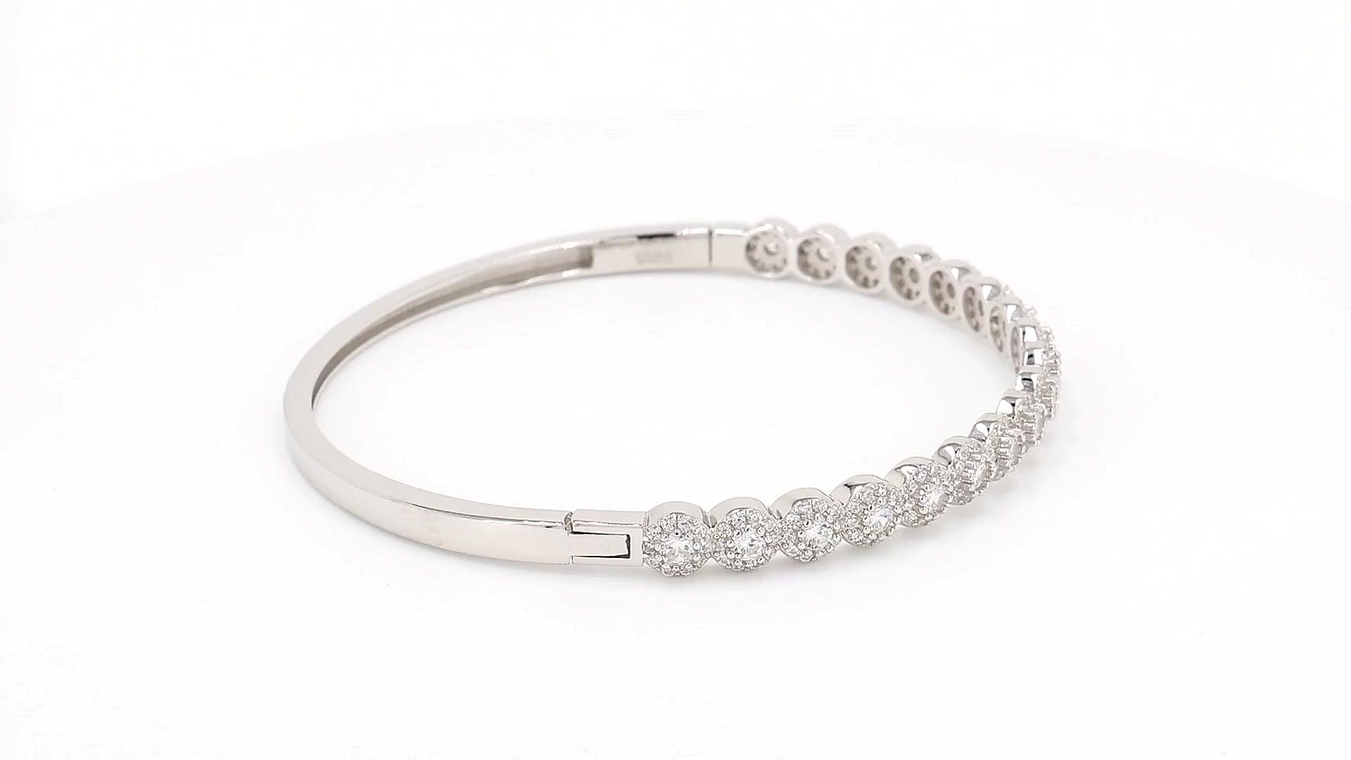 Divara Briar Bangle, sterling silver 925 cubic zirconia bracelet
