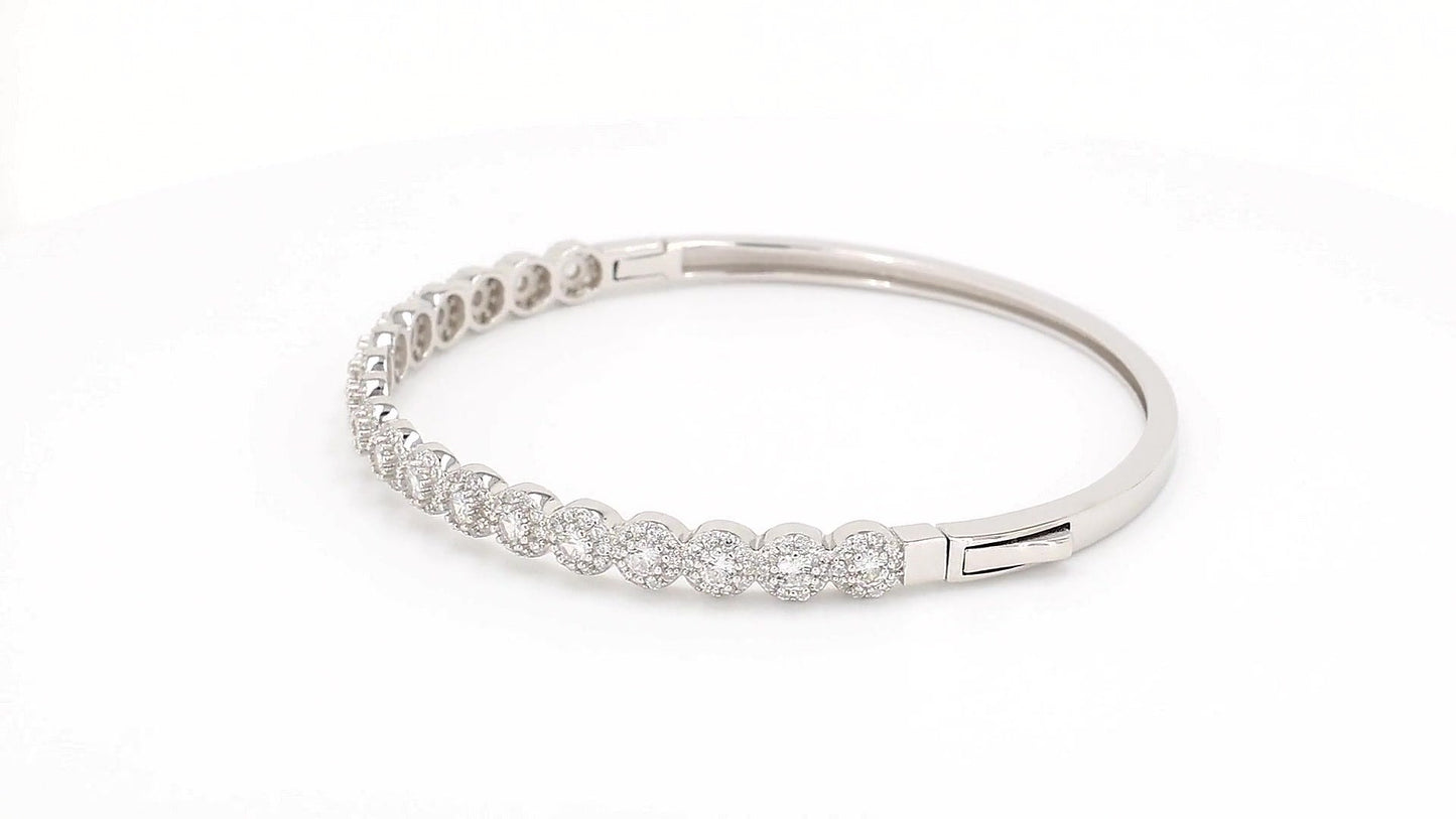 Divara Briar Bangle, sterling silver 925 cubic zirconia bracelet