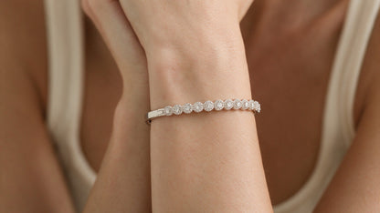 Divara Briar Bangle, sterling silver 925 cubic zirconia bracelet