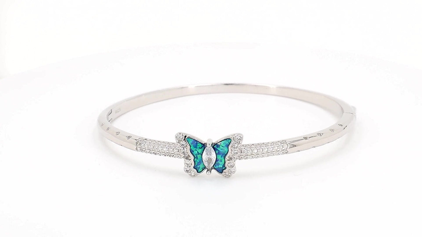 Divara Isolde Bangle, sterling silver 925 cubic zirconia bracelet