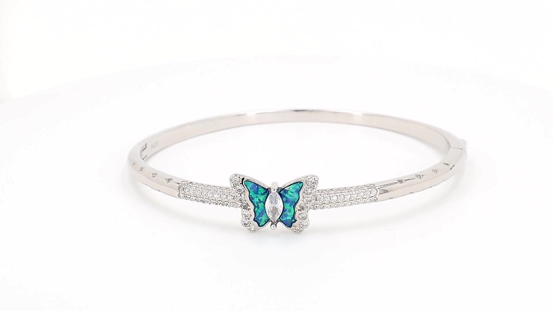 Divara Isolde Bangle, sterling silver 925 cubic zirconia bracelet