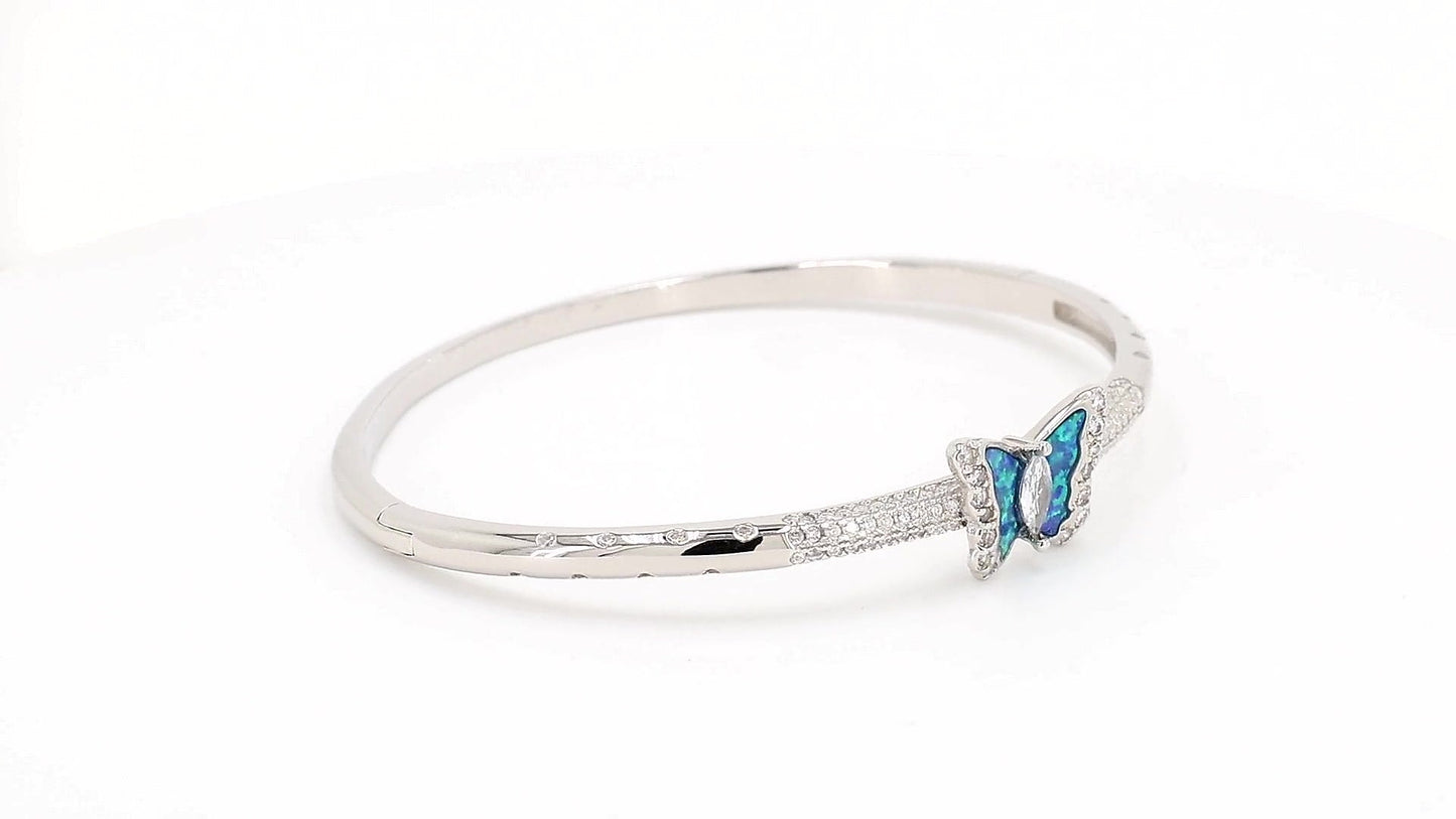 Divara Isolde Bangle, sterling silver 925 cubic zirconia bracelet