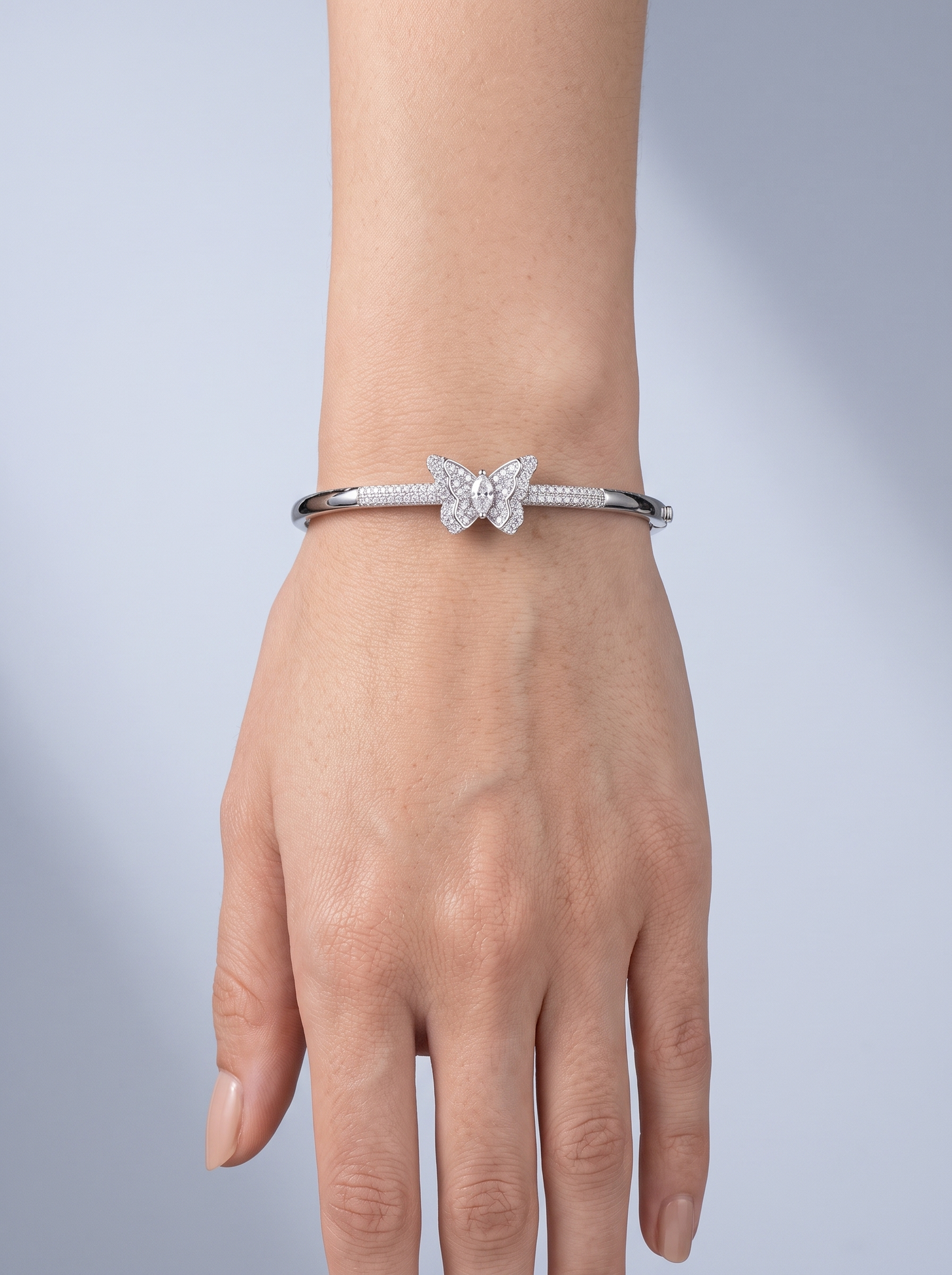 Divara Isolde Bangle, sterling silver 925 cubic zirconia bracelet