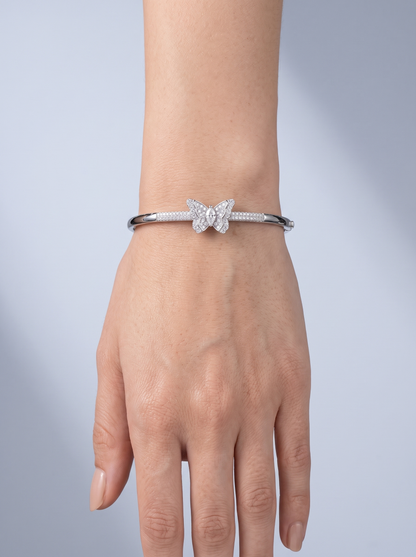 Divara Isolde Bangle, sterling silver 925 cubic zirconia bracelet