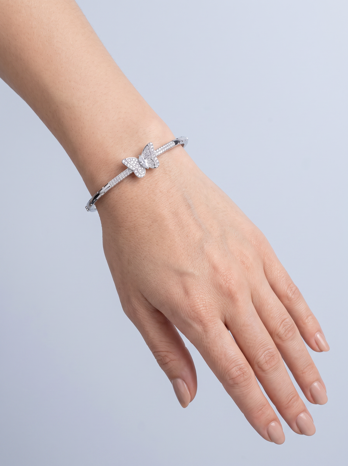 Divara Isolde Bangle, sterling silver 925 cubic zirconia bracelet