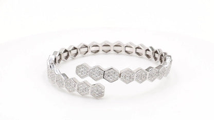 Divara Faye Bangle, sterling silver 925 cubic zirconia bracelet