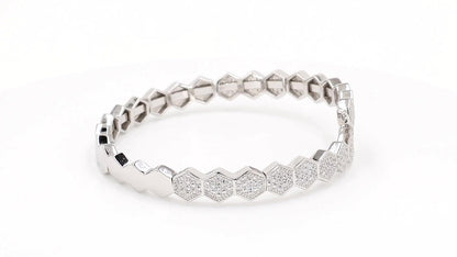 Divara Faye Bangle, sterling silver 925 cubic zirconia bracelet