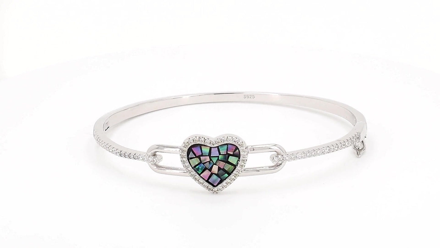 Divara Elowen Bangle, sterling silver 925 cubic zirconia bracelet