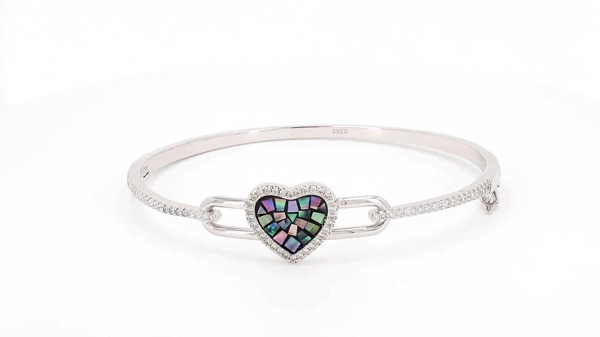 Divara Elowen Bangle, sterling silver 925 cubic zirconia bracelet