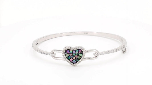 Divara Elowen Bangle, sterling silver 925 cubic zirconia bracelet