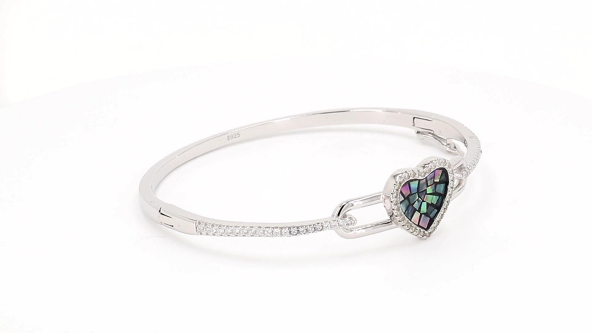 Divara Elowen Bangle, sterling silver 925 cubic zirconia bracelet