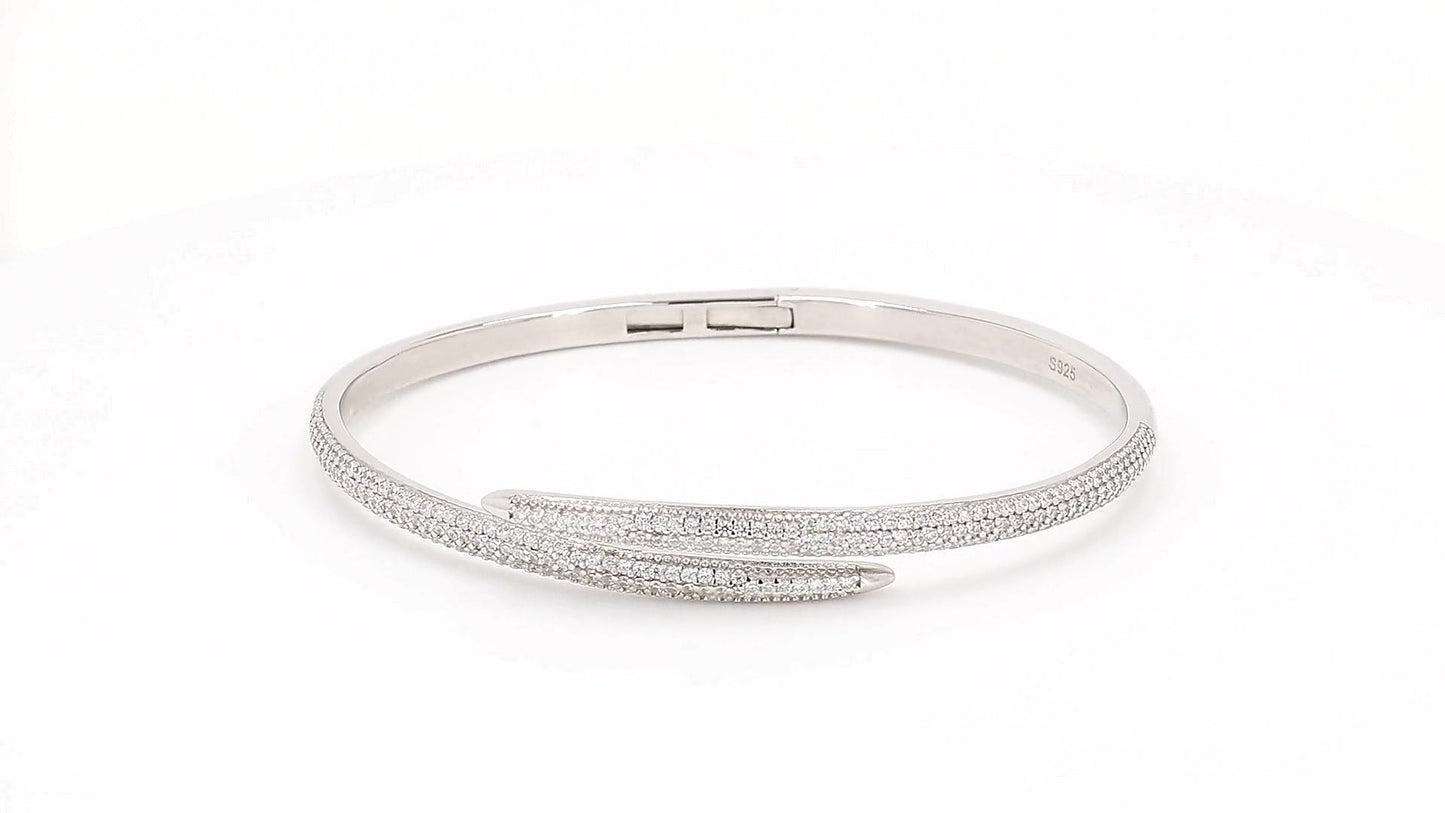 Divara Ines Bangle, sterling silver 925 cubic zirconia bracelet