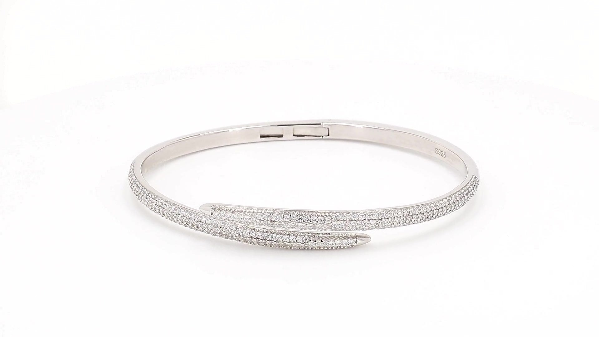Divara Ines Bangle, sterling silver 925 cubic zirconia bracelet