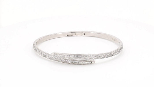 Divara Ines Bangle, sterling silver 925 cubic zirconia bracelet