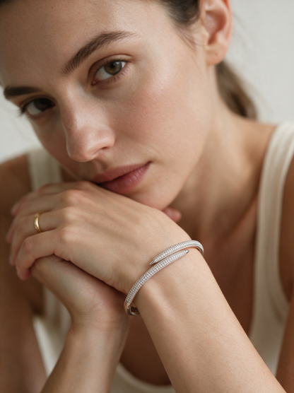Divara Ines Bangle, sterling silver 925 cubic zirconia bracelet