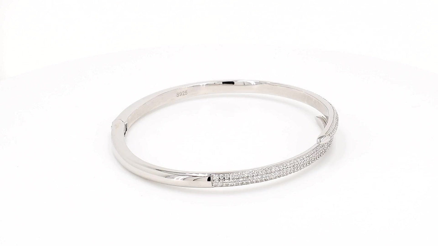 Divara Ines Bangle, sterling silver 925 cubic zirconia bracelet