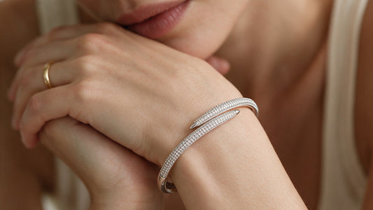 Divara Ines Bangle, sterling silver 925 cubic zirconia bracelet